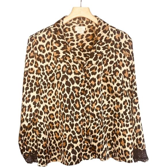 kate spade Tops - Kate Spade New York Leopard Print Button Down Blouse Top Shirt